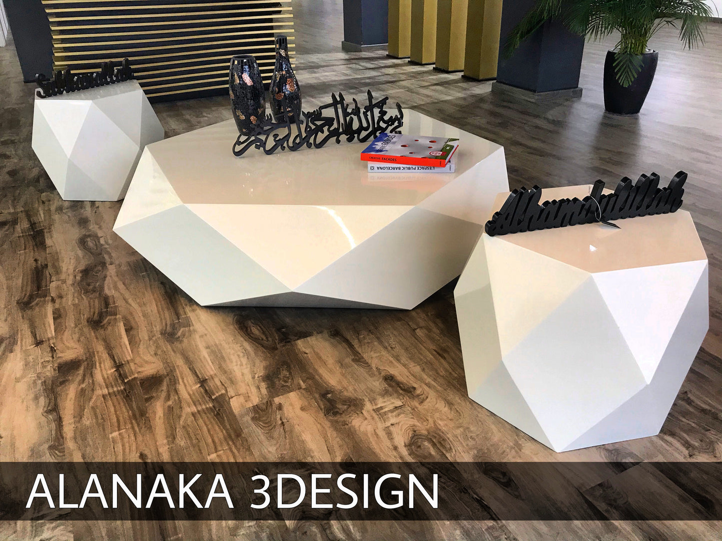 Diamond Center Table With Side Tables