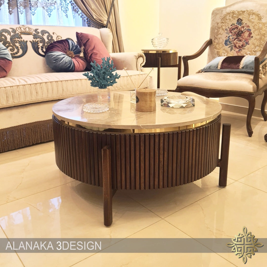 Rounded Strips Center Table