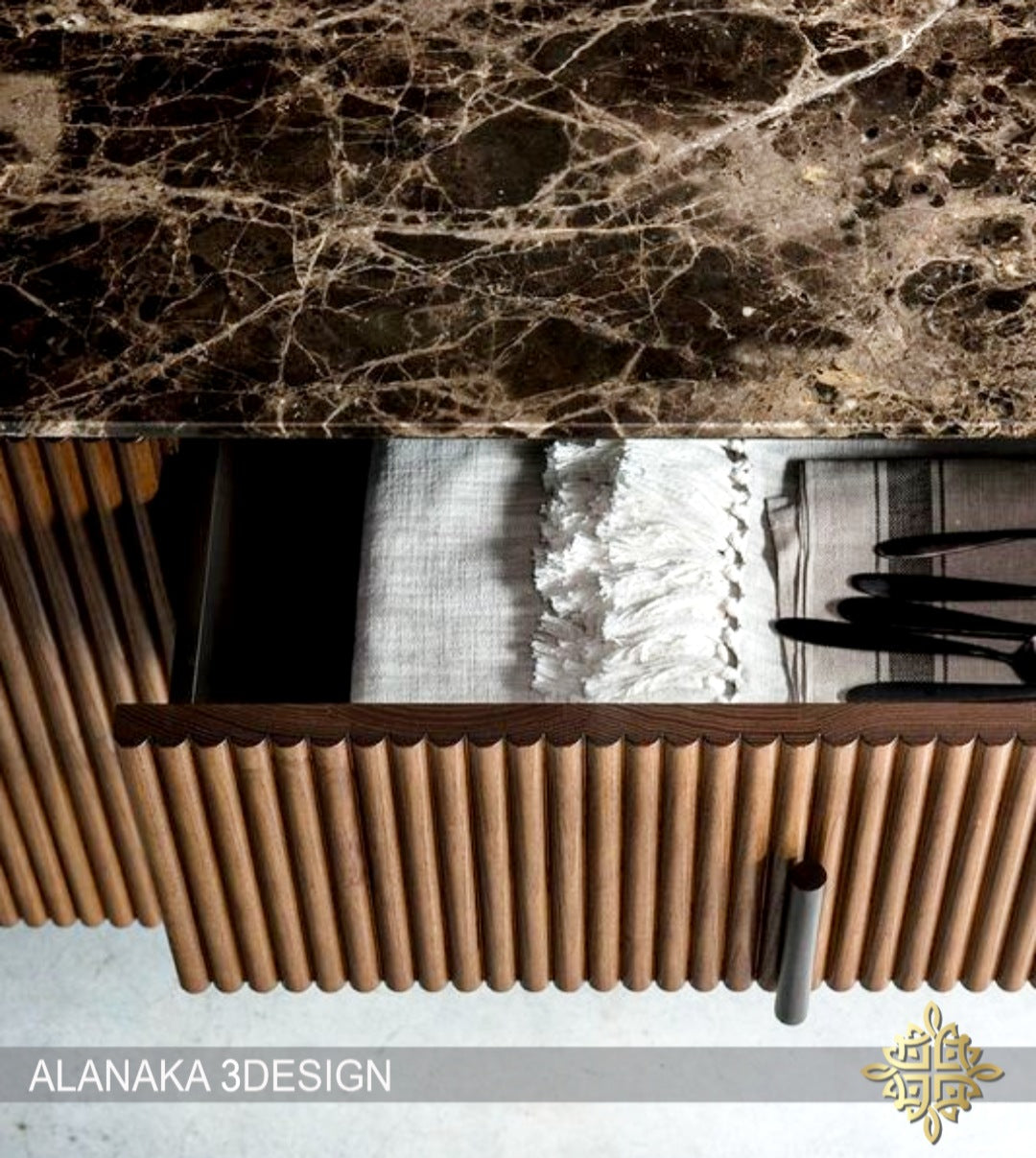 Wood Strips Sideboard