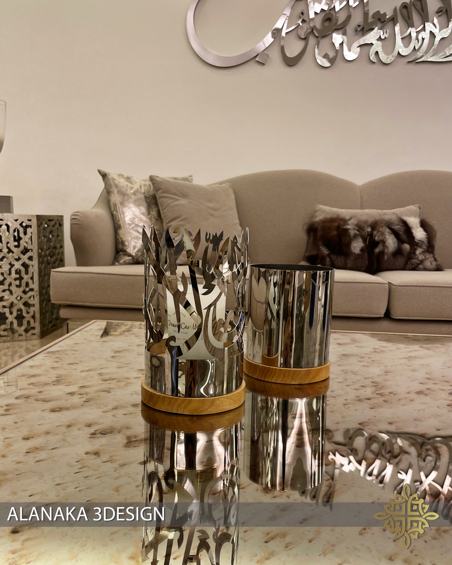 Chrome Candle Holder Set